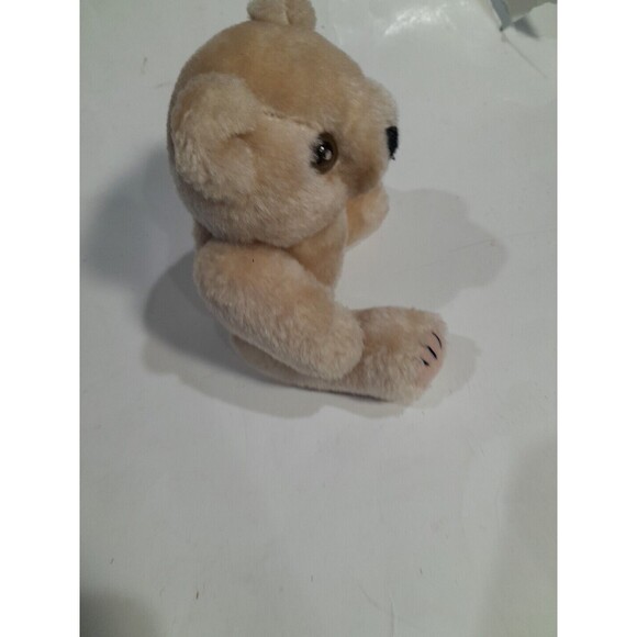 Vintage Teddy Bear, Jointed Stuffed Light Gold Tan by Ben Franklin Stores 8 Inch - Picture 2 of 4